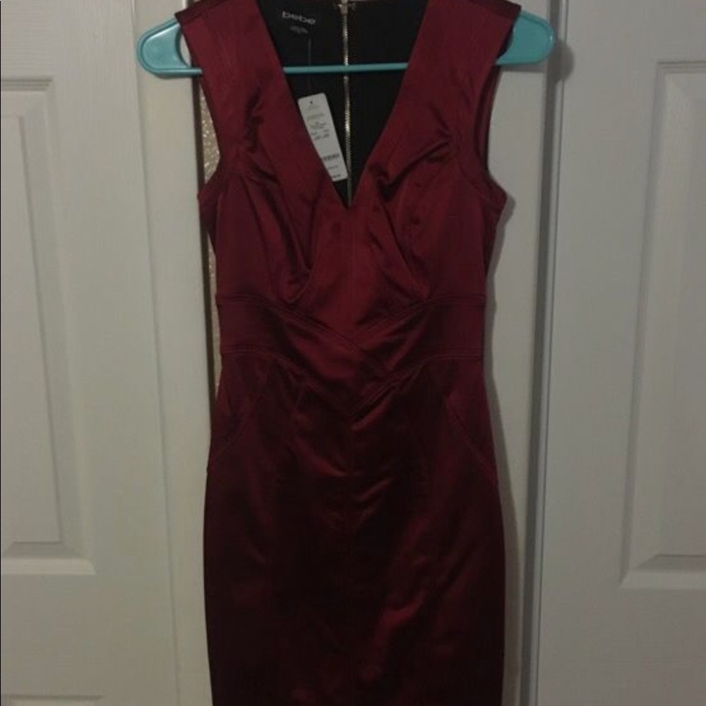 Red satin 00 Bebe dress